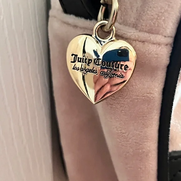 NWT Juicy Couture Velour Heritage Crossbody Bag Dusty Blush Pink Logo - Picture 4 of 9
